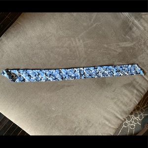 Blue and white Coach scarf.